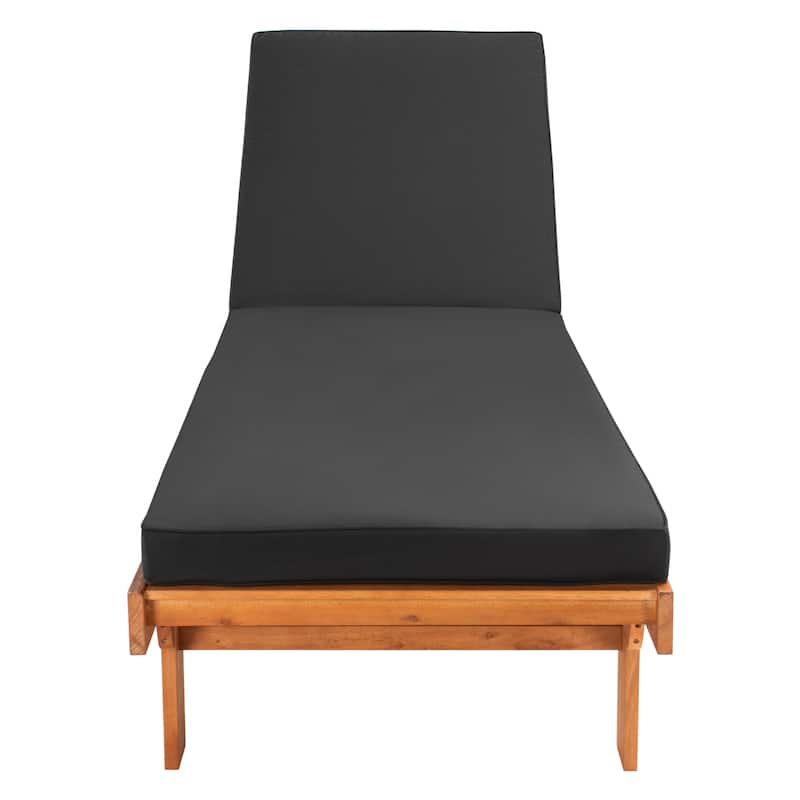 SAFAVIEH Outdoor Aubrie Adjustable Chaise Lounge Chair with Wheel.