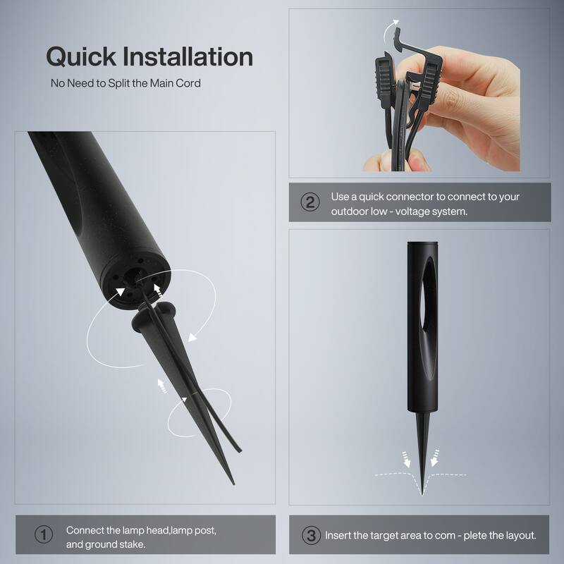 6-Pack Low Voltage Landscape Lights, 4.8W LED Pathway Lights