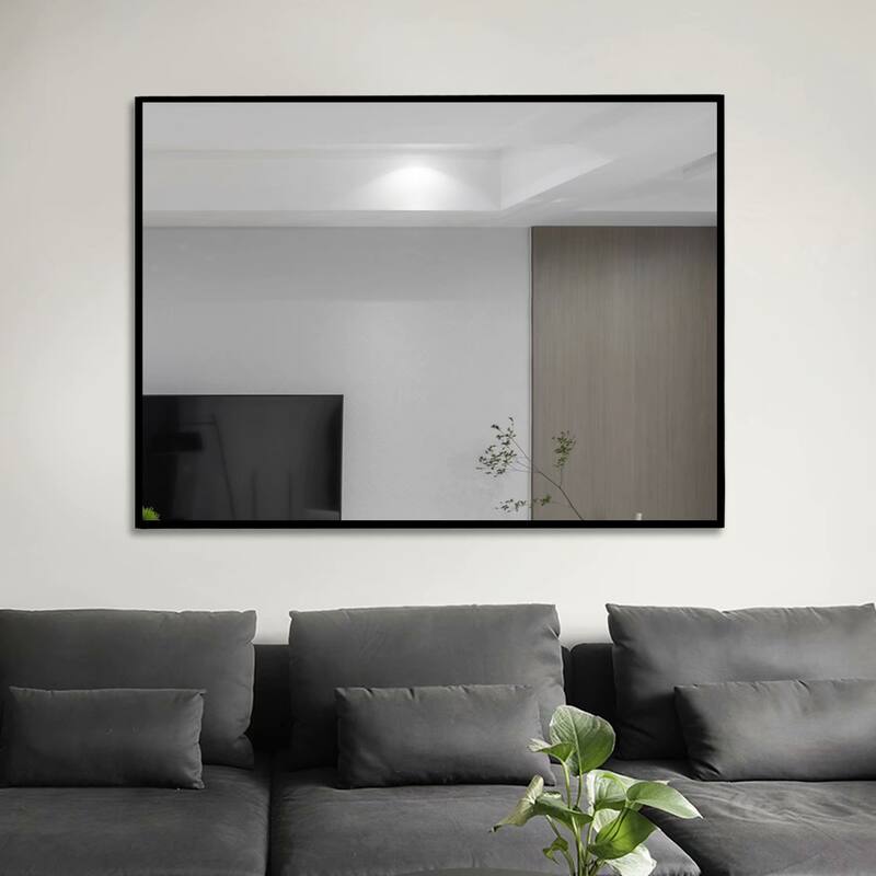 Modern Thin Frame Wall-Mounted Hanging Bathroom Vanity Mirror