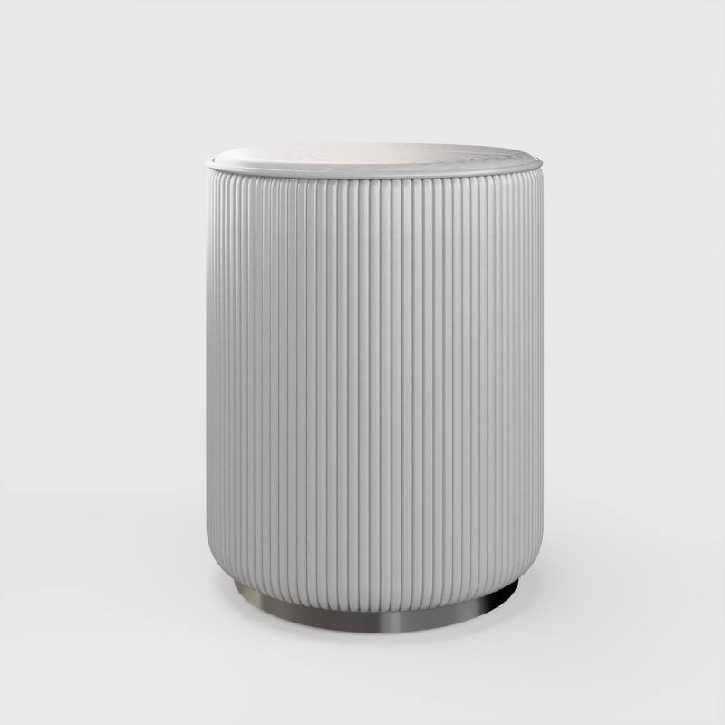 Round Ottoman Elegant Vanity Stool and Footrest for Bedroom, Makeup Desk, or Living Room