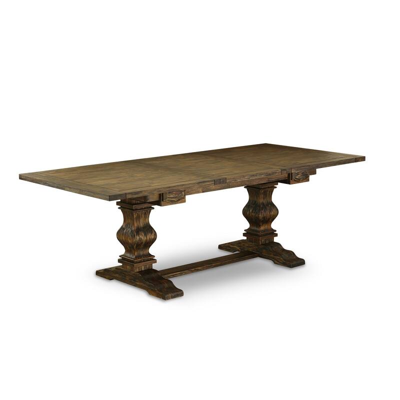 East West Furniture 11 Piece Dining Table Set- a Dining Table and 10 Linen Fabric Chairs(Finish Options)