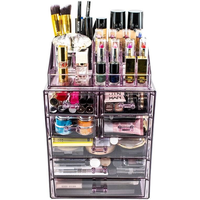 Sorbus Acrylic Cosmetic Makeup and Jewelry Storage Case Display - 3 Large, 4 Small Drawers