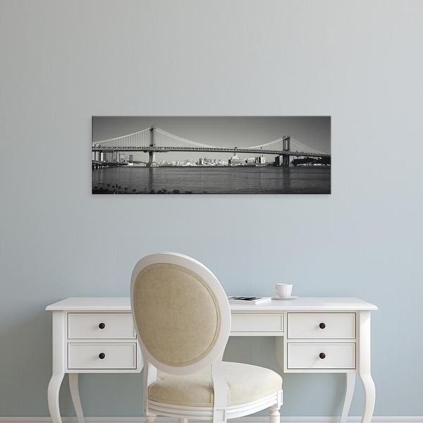 Easy Art Prints Panoramic Image 'Manhattan Bridge across the East River, New York City, New York State' Canvas Art