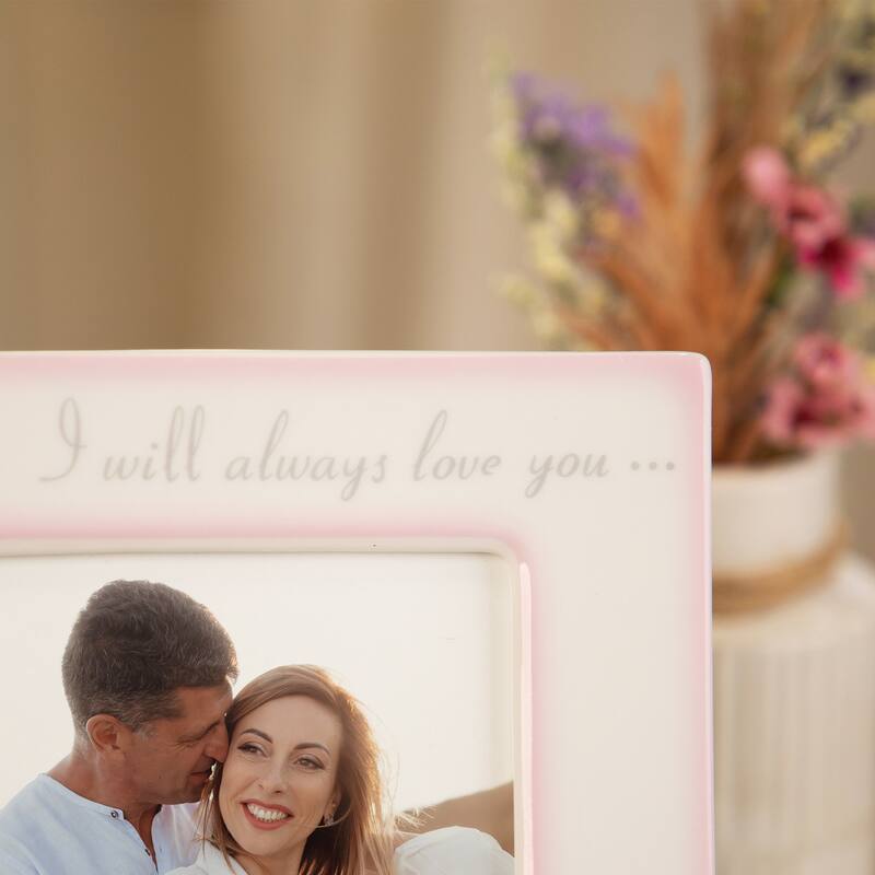 I Will Always Love You 25th Anniversary Picture Frame - for 4" x 6" Photo - White