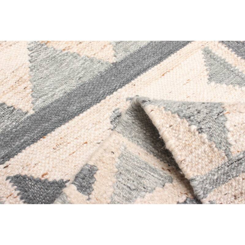 ECARPETGALLERY Flat-Weave Ankara FW Dark Grey Wool Kilim - 5'0 x 8'1