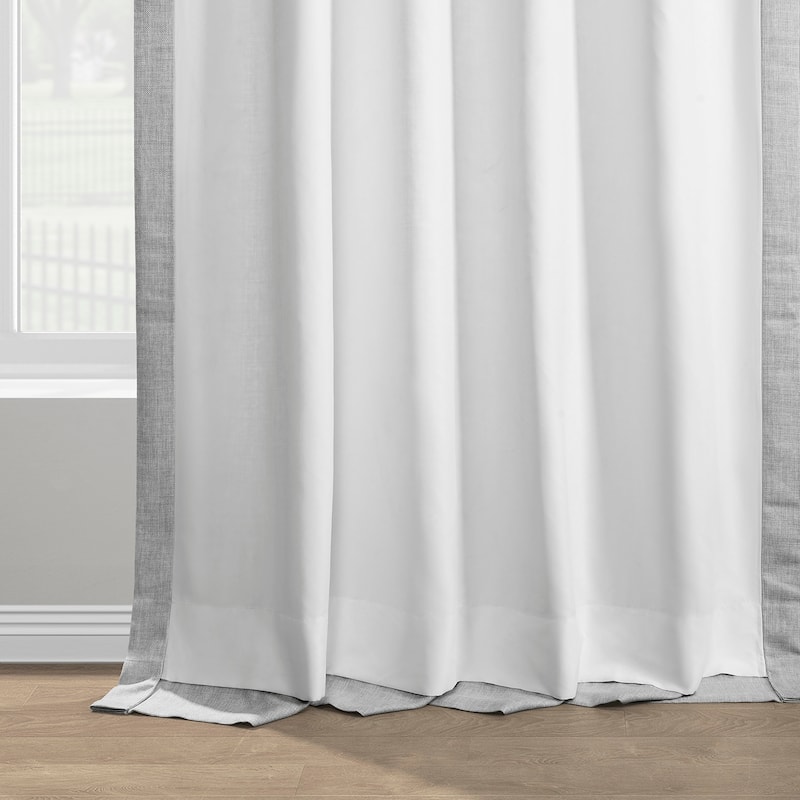 Exclusive Fabrics Italian Faux Linen Room Darkening Curtains for Bedroom & Living Room Curtains - Single Panel Window Curtains