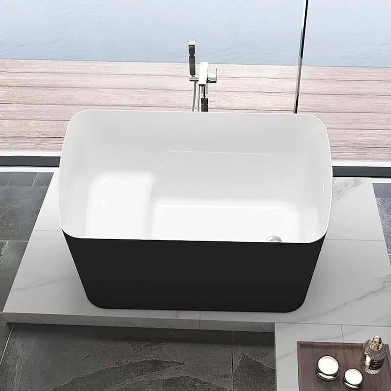 GIVINGTREE 47" L x 27"W Freestanding Soaking Acrylic Bathtub