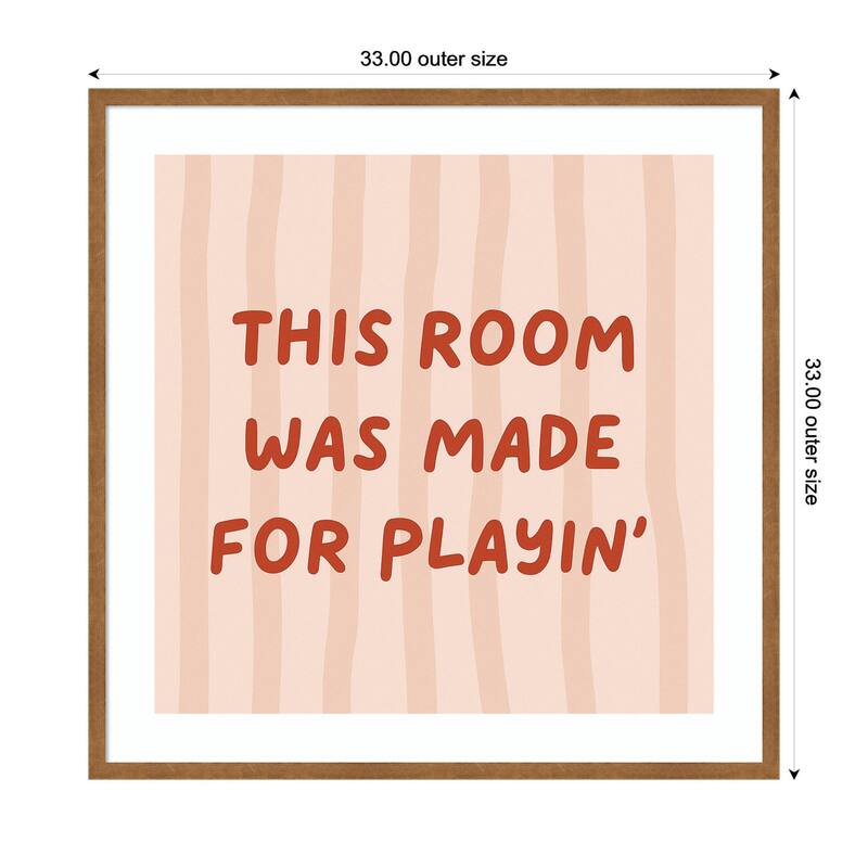 Kate and Laurel This Room Was Made For Playing Square by Laura Moss Framed Wall Art Print