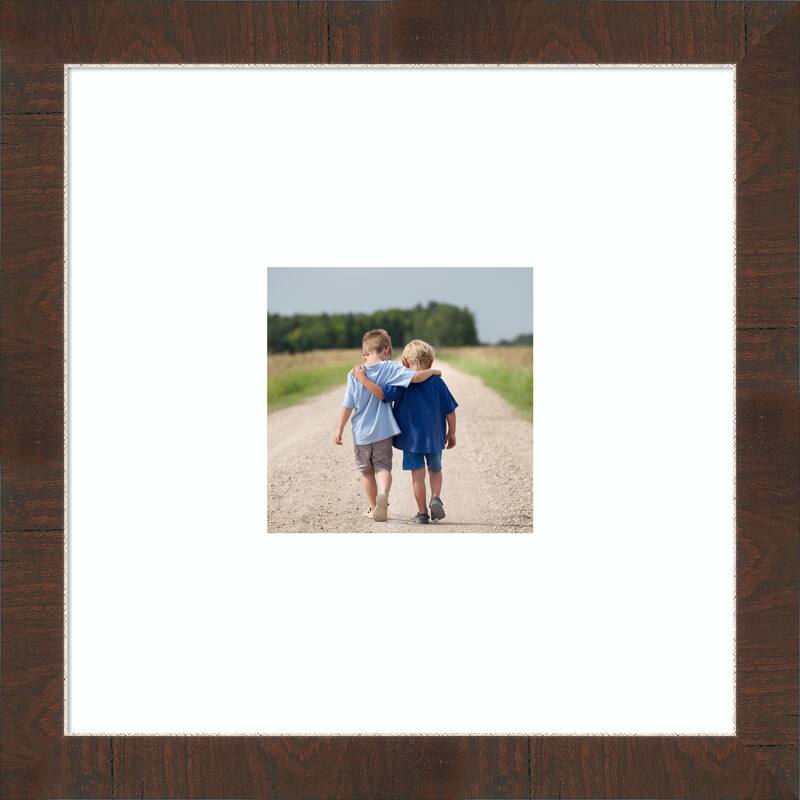 Wildwood Brown Narrow Framed Picture Frame, Photo Frame - 20x20 Matted to 8x8