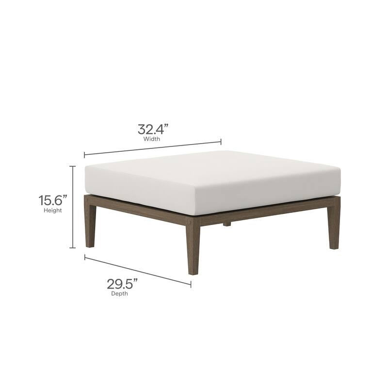 Northlake Outdoor Patio Teak Ottoman