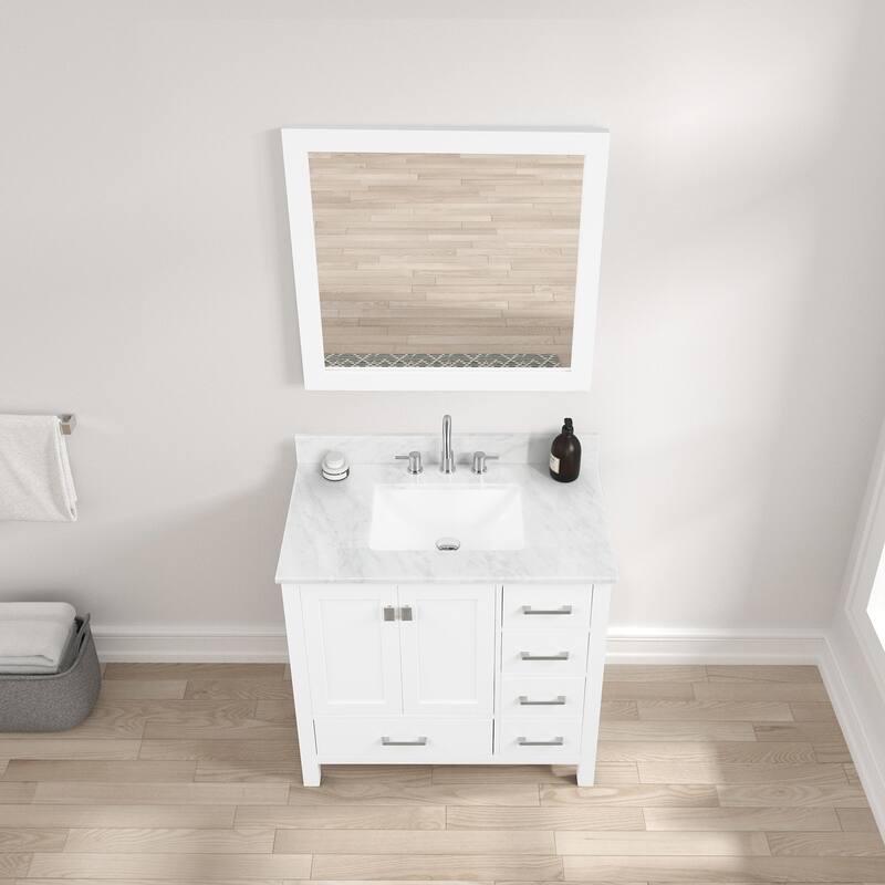Blossom Geneva 36" Bathroom Vanity with Marble Top & Undermount Sink
