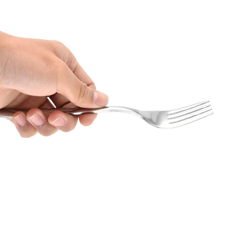 Home Restaurant Stainless Steel Utensil Fruit Dessert Fork 20cm Long 5pcs - Silver Tone