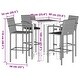 preview thumbnail 39 of 46, vidaXL 5 Piece Patio Bar Set Gray Solid Wood Acacia and Poly Rattan - 23.6" x 23.6" x 41.3"