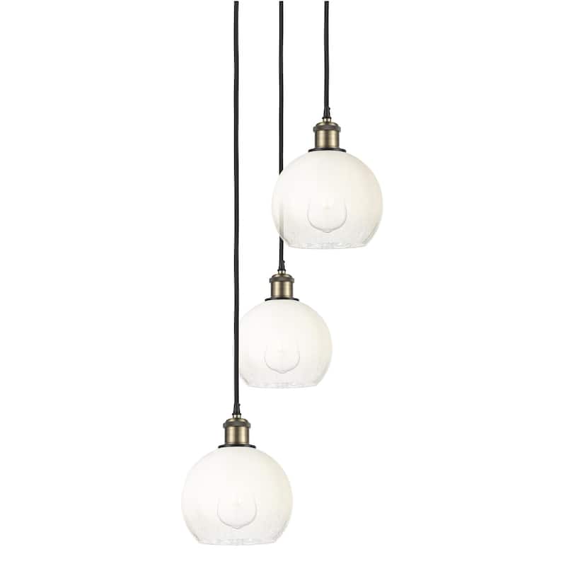 Innovations Lighting 113B-3P-31-15 Brookhaven Globe Pendant Brookhaven - Black Antique Brass / Opal