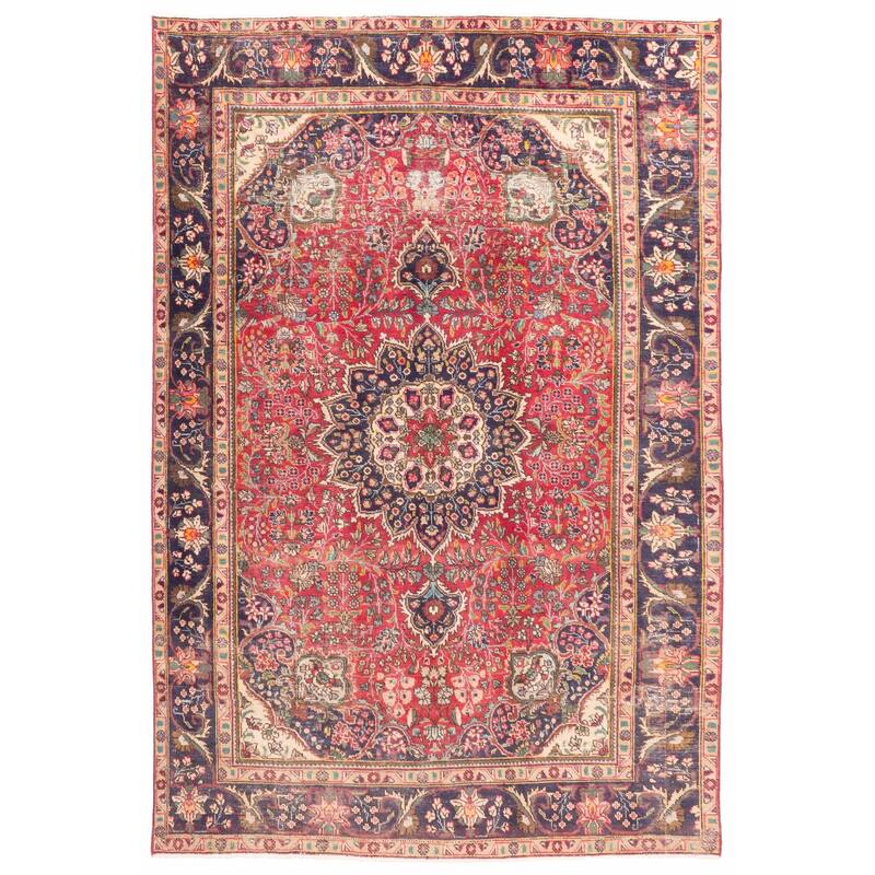 ECARPETGALLERY Hand-knotted Antalya Vintage Red Wool Rug - 6'2 x 9'3