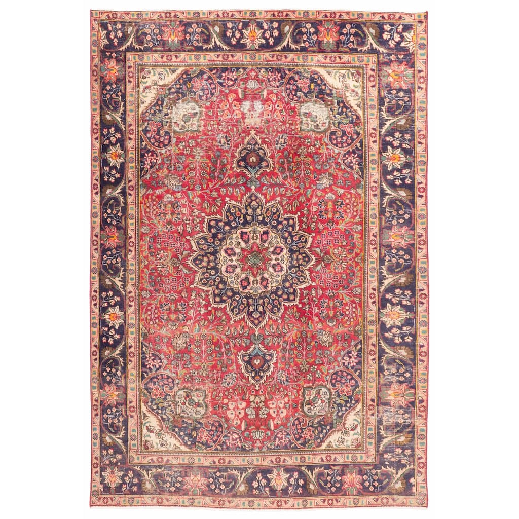 ECARPETGALLERY Hand-knotted Antalya Vintage Red Wool Rug - 6'2 x 9'3