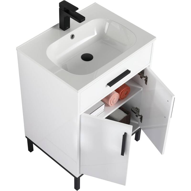 Blossom 24-Inch Freestanding Bathroom Vanity with SMC Sink