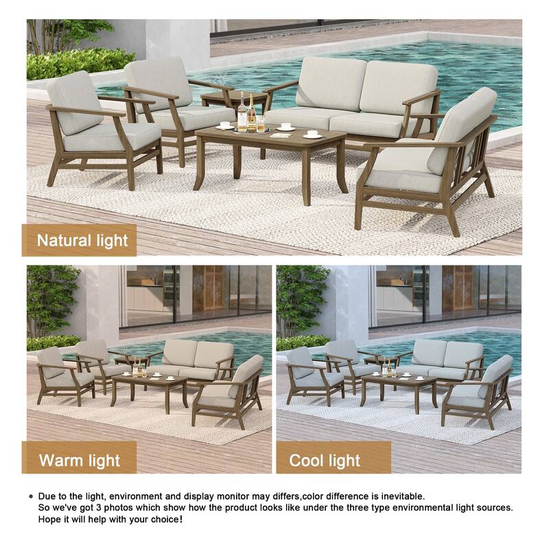 Large Outdoor Conversation Set with Patio Chairs, Loveseat, Tables