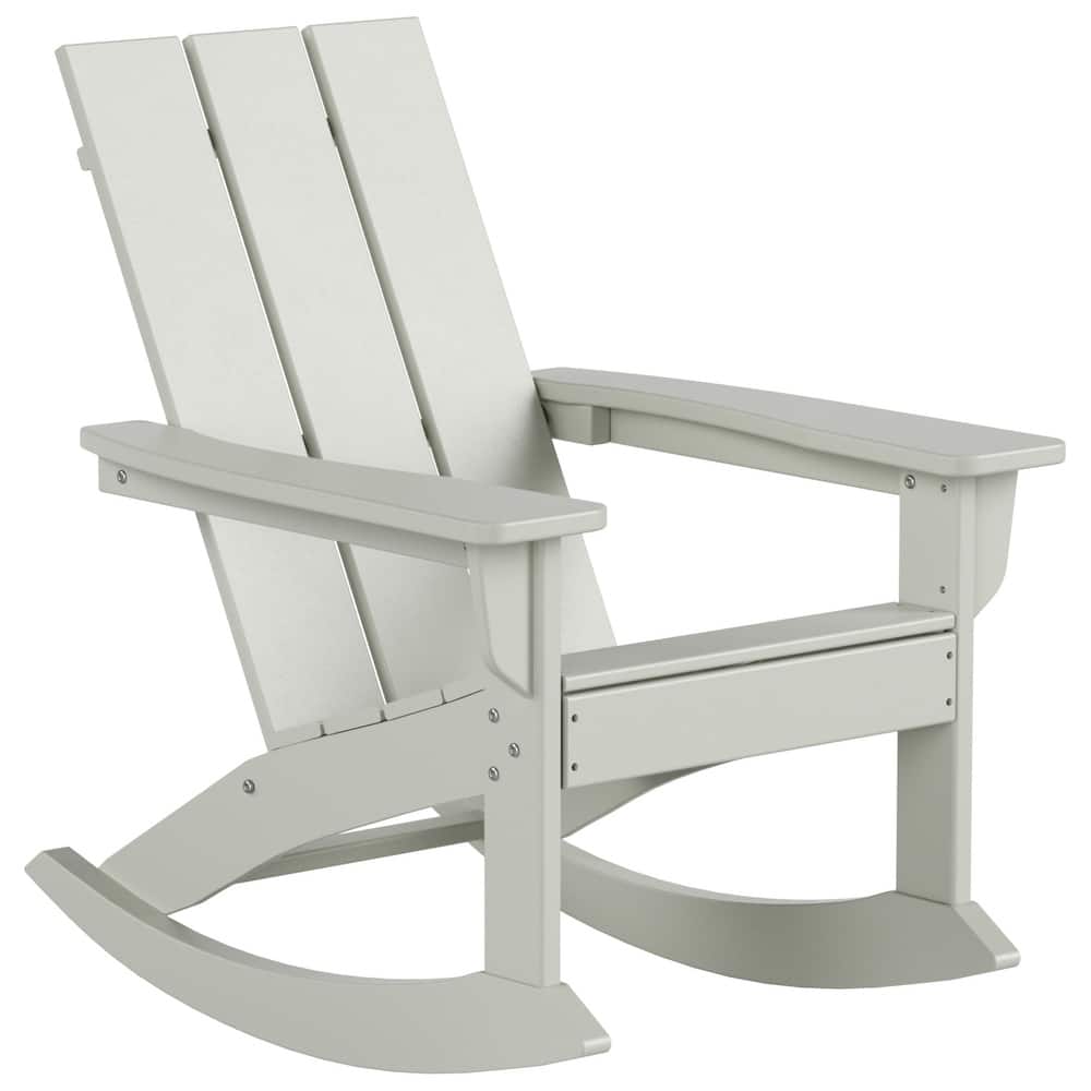 Shoreside Modern Eco-Friendly All Weather Poly Adirondack Rocking Chair