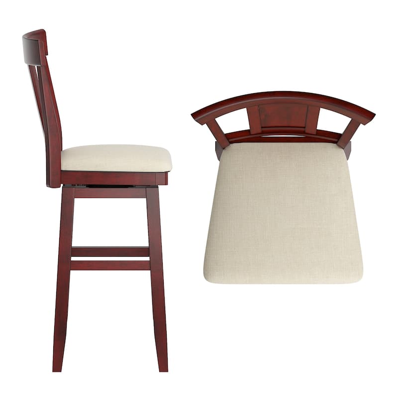Ronda Panel Back Wood Swivel Chair