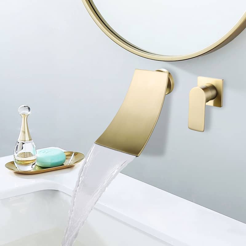 Single Handle Matte Black Waterfall Bathroom Sink Faucet