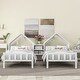 preview thumbnail 11 of 10, Double Twin Platform Bed with Nightstand, House Headboard