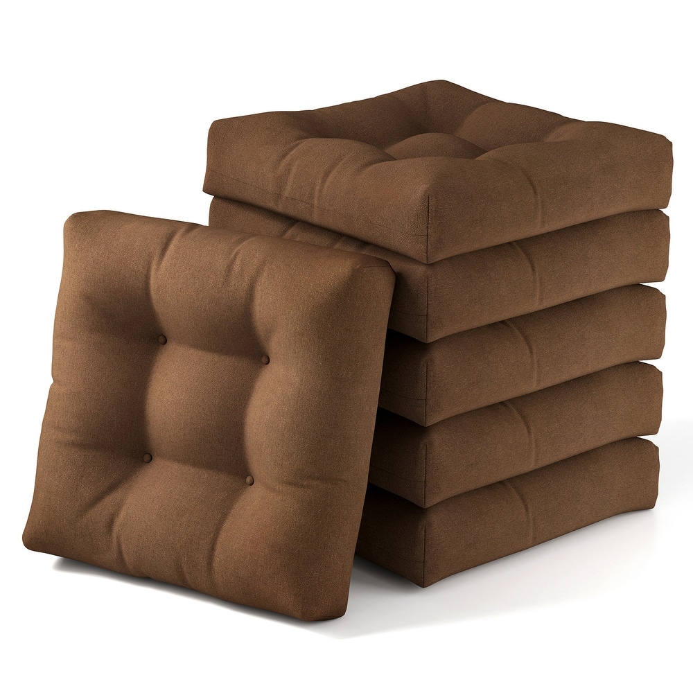 Gymax Set of 6 21'' x 21'' Chair Seat Cushion Pads Patio