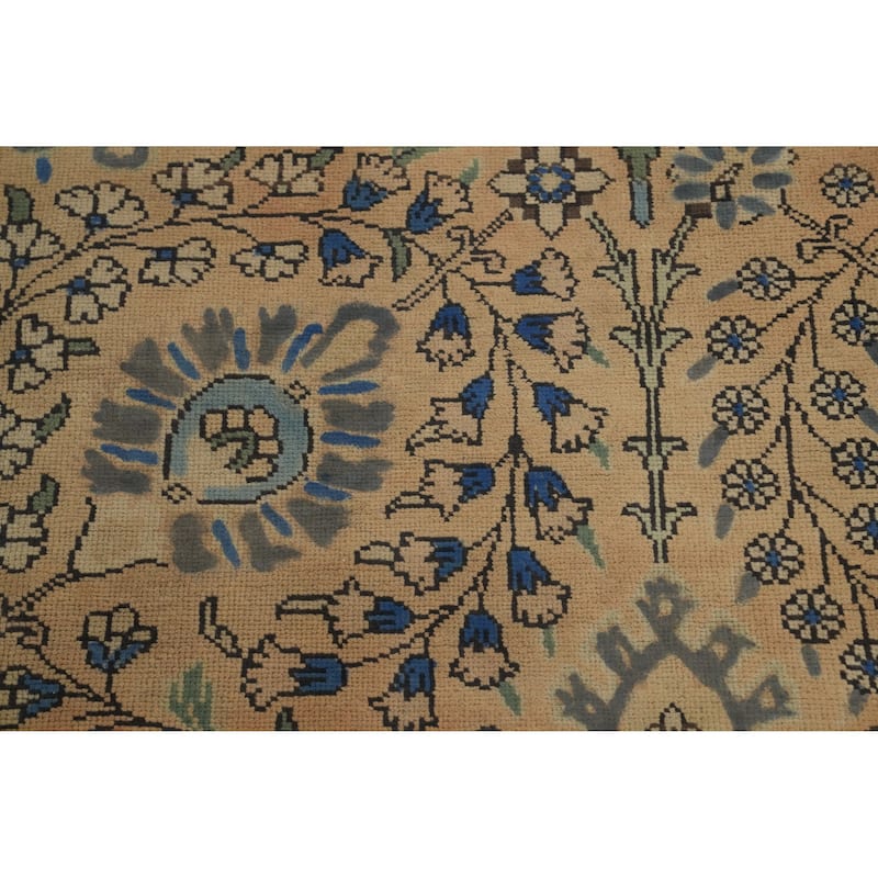 Hand Knotted Oriental 100% Wool Carpet Traditional All-Over Oranges & Rust Tabriz Area Rug - 12' 3'' X 10' 0''