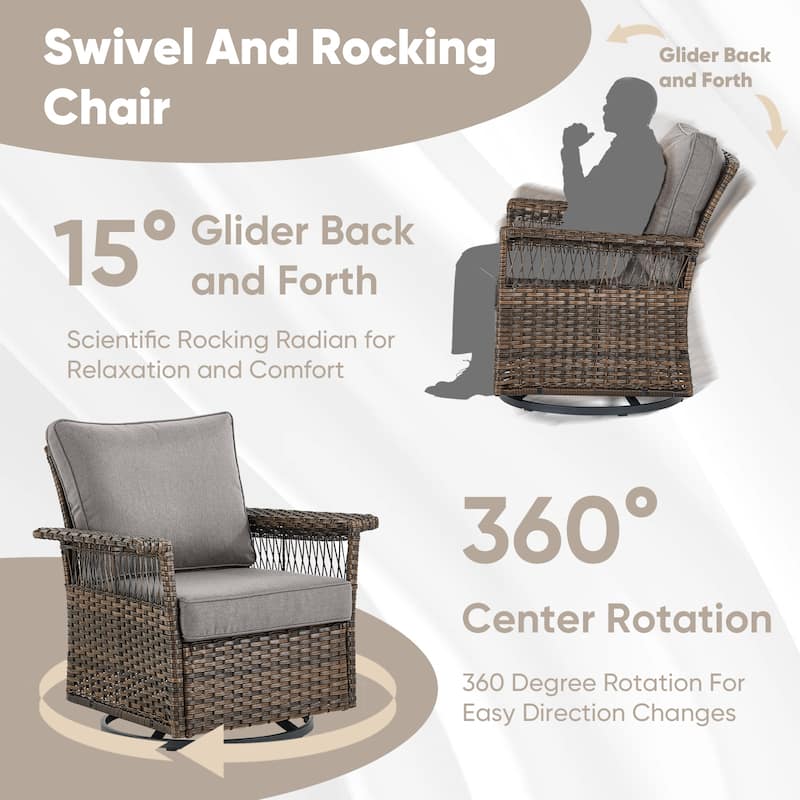 Outdoor Glider Chair with Soft Cushion