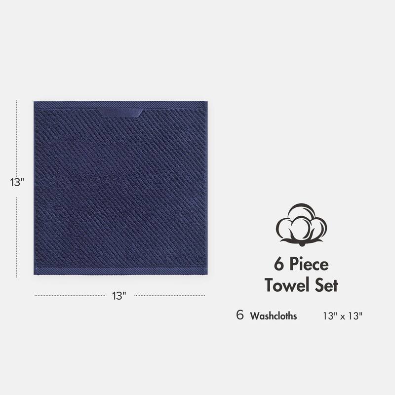 Madison Park Diagonal Ribbed Cotton Quick Dry Towel Set