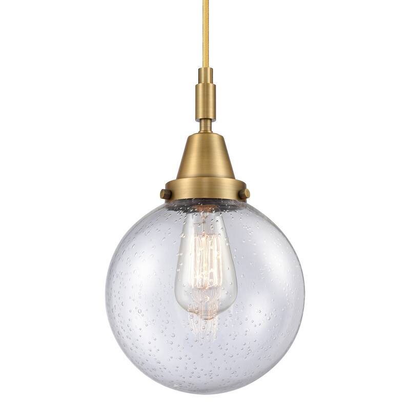 Innovations Lighting 447-1P-G204-8 Beacon 8" Wide Mini Pendant with - Brushed Brass