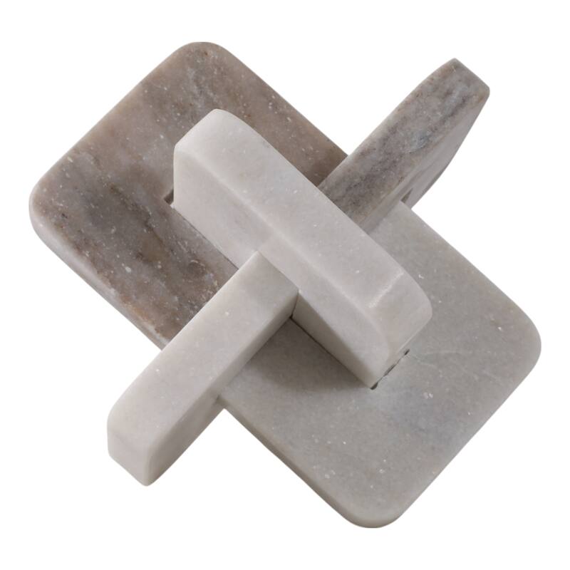 Stone Decorative Object Modern Geometric Sculpture Contemporary Decor - 7" x 7" x 7"