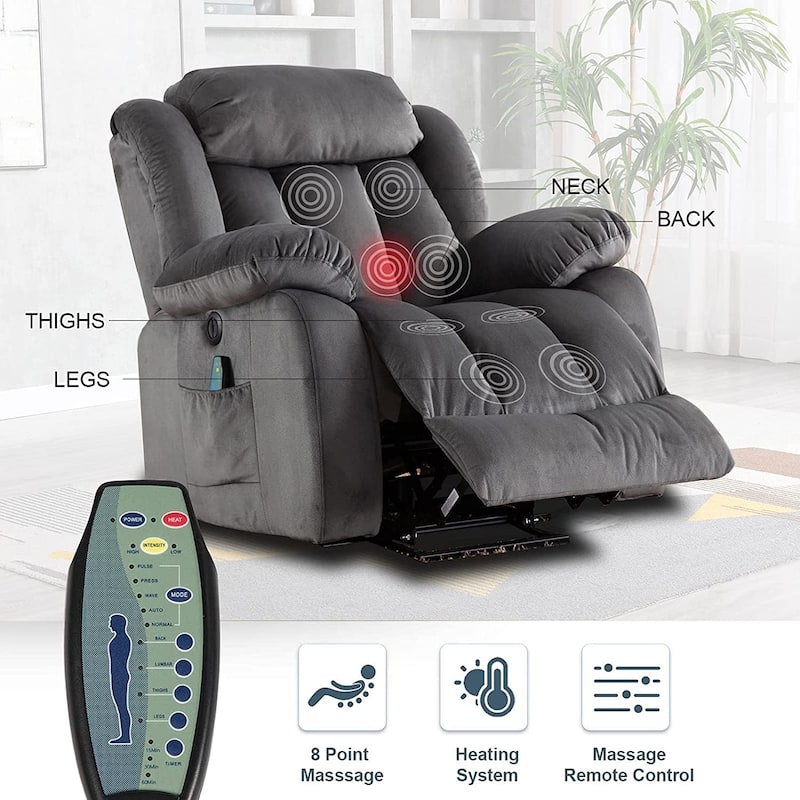 Heavy Duty Large Power Lift Recliner with Massage and Heating for Elderly