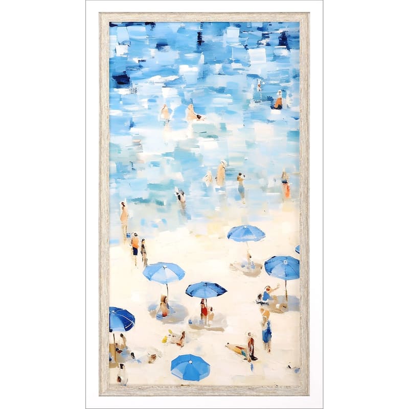 Aerial Beach II Framed Art Giclee Under Glass - 40 X 22 X 3