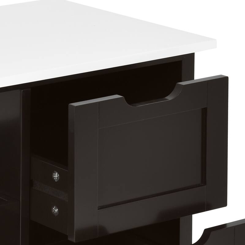 Moasis Rolling Kitchen Bar Trolley Serving Cart with 3 Drawers and Wheels