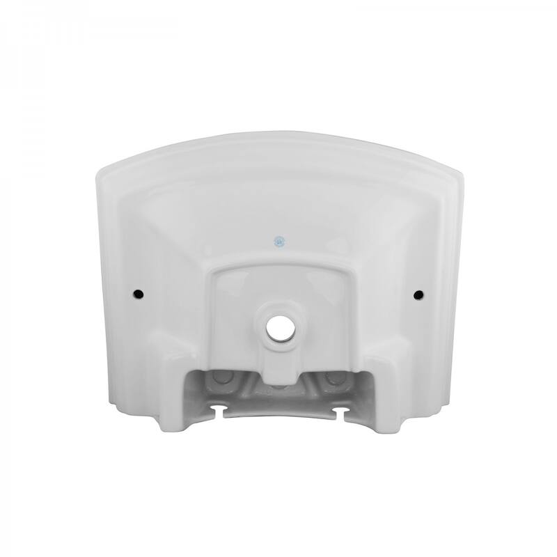 Florence White Ceramic Wall Mounted Sink with Overflow, Backsplash and Faucet Hole