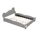 preview thumbnail 4 of 8, Bear-Shaped Velvet Queen Size Platform Bed with Storage Pocket