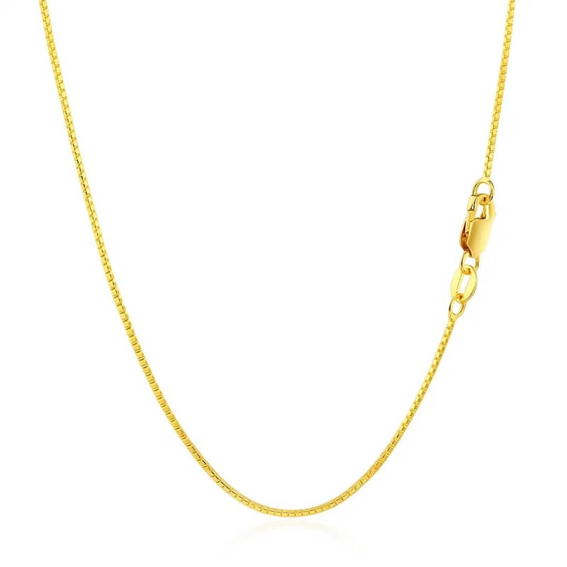 MayaMila 14k Yellow Gold Classic Box Chain 0.7mm