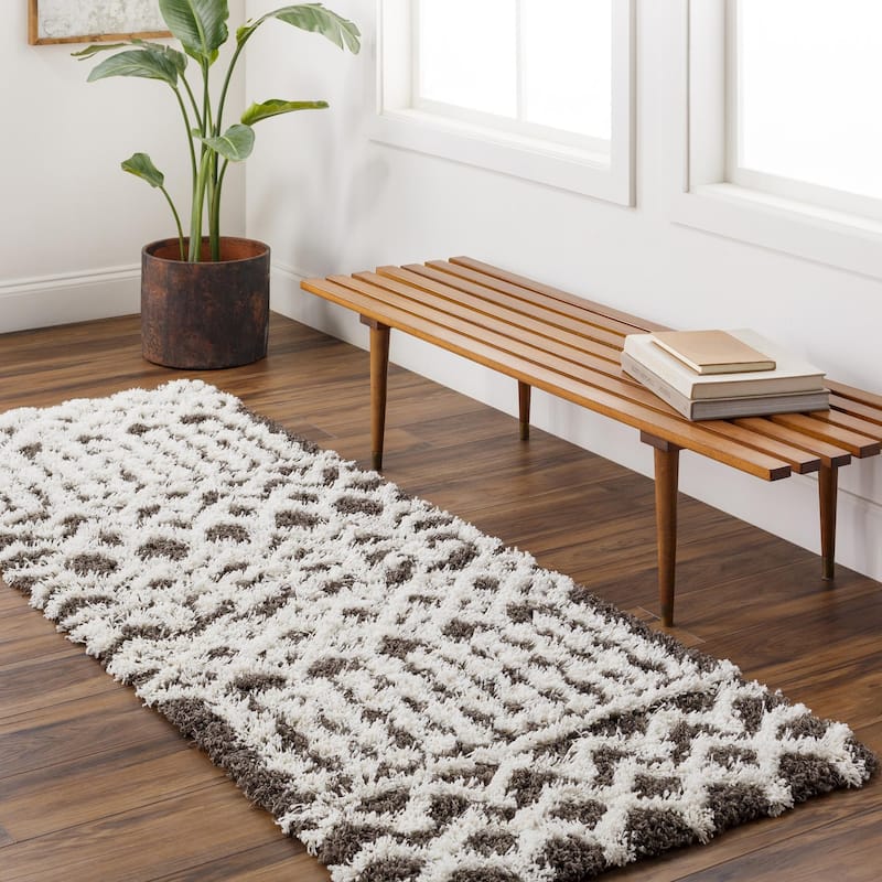 Livabliss Urban Shag Bohemian Tribal Area Rug - 2' 7" x 7' 3" - Chocolate