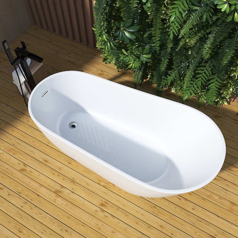 Acrylic Single Slipper Freestanding Soaking Bathtub with Drain