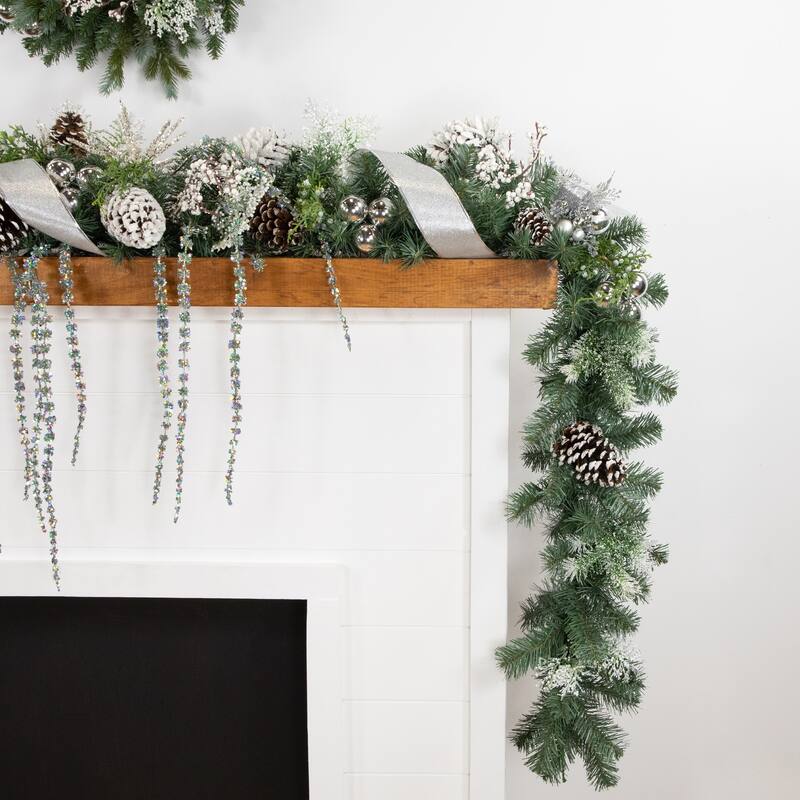 9' x 12" Colorado Blue Spruce Artificial Christmas Garland, Unlit
