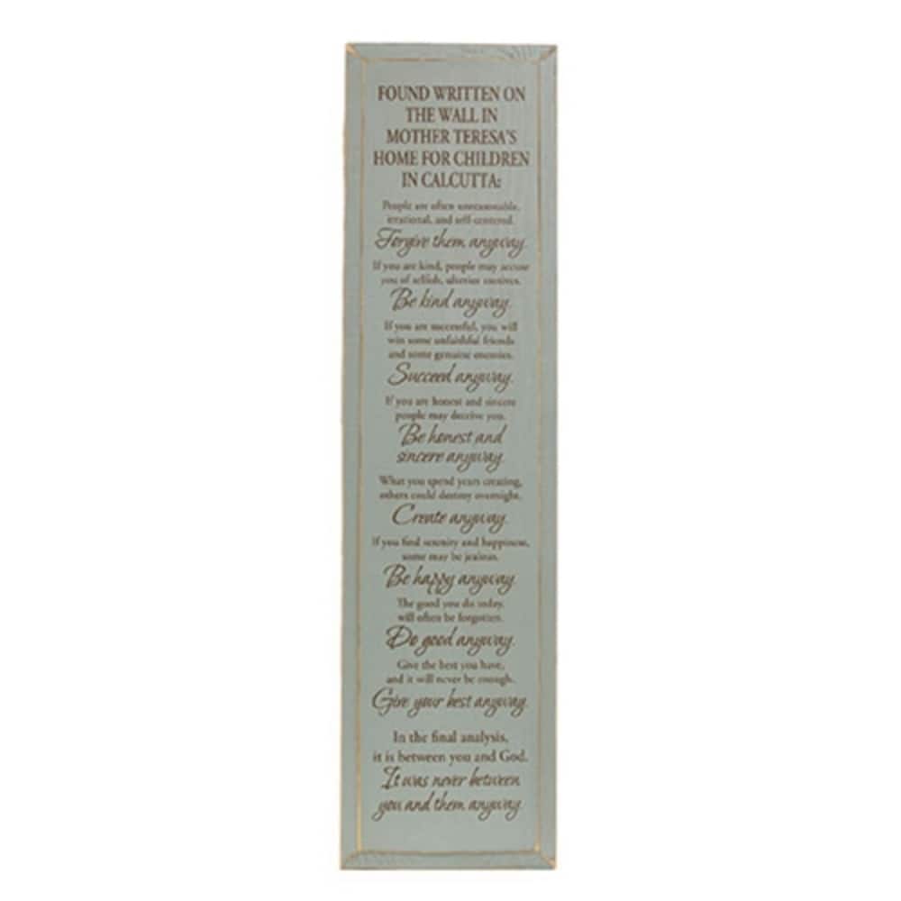 Mother Teresa Quote Wooden Sign - 9" x 36" - Multi
