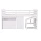 preview thumbnail 6 of 7, White Twin Size Pine Wood Loft Bed with Storage Steps, Movable Desk with 5 Drawers, Full-Length Guardrail