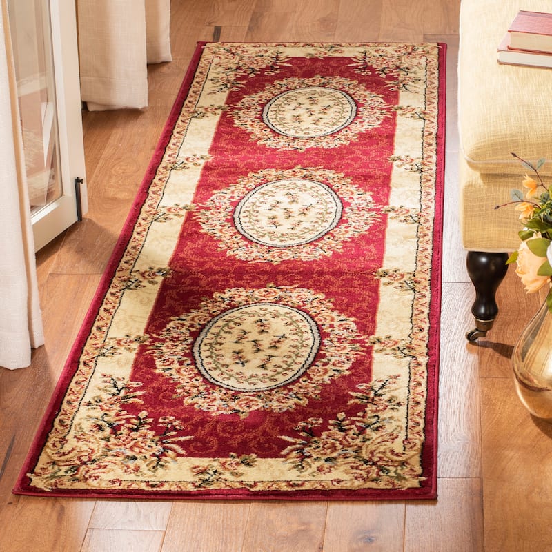 SAFAVIEH Lyndhurst Nannette Traditional Oriental Medallion Rug - 2'3" x 8' Runner - Red/Ivory