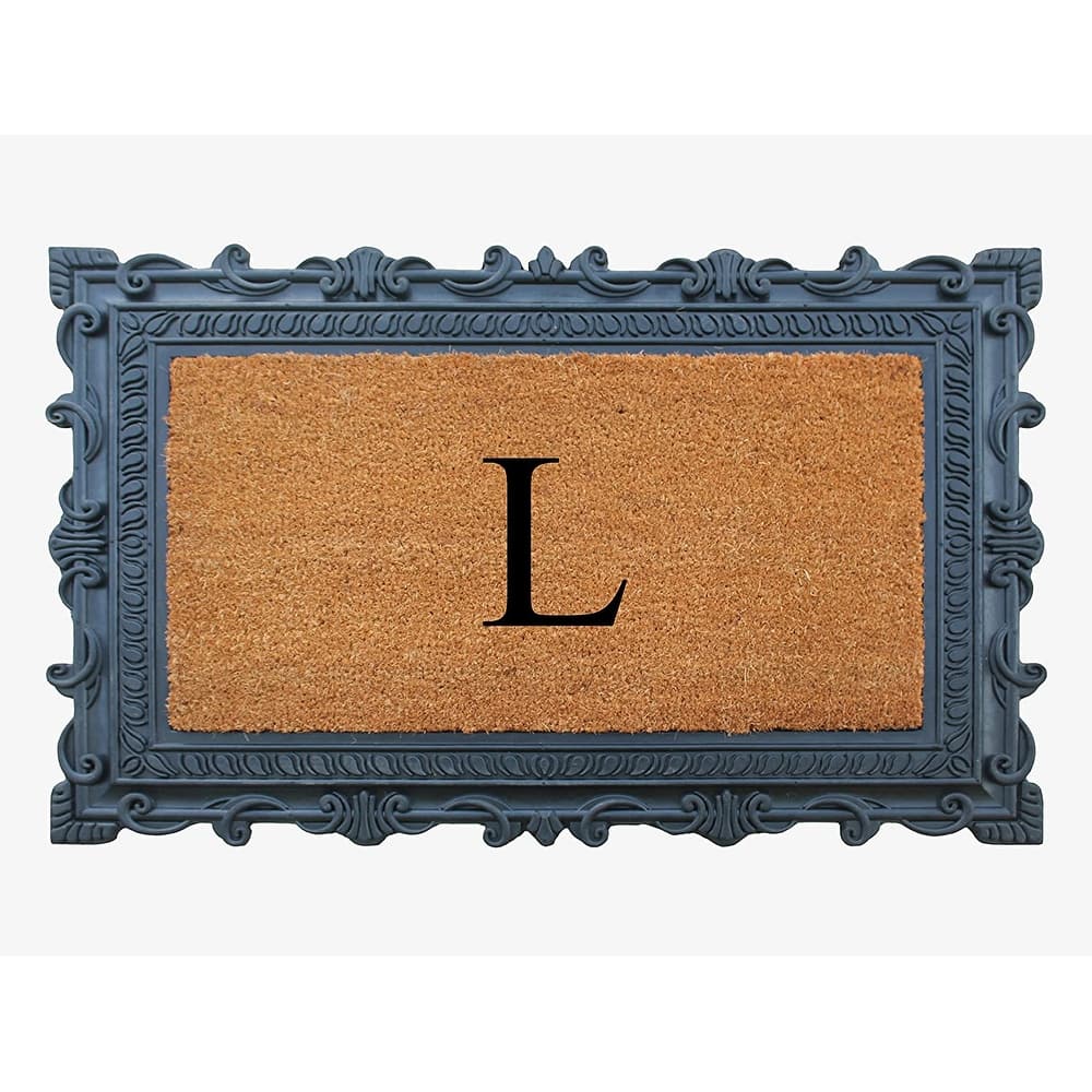 A1HC First Impression Carson Rubber and Coir 24" X 36", Heavy Duty, Easy to Clean Outdoor Monogrammed Doormat