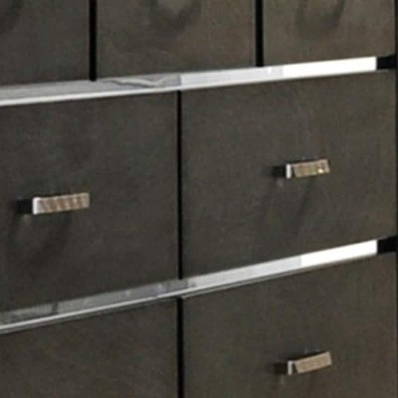 Wooden Seven Drawer Dresser With Bracket Legs, Gray