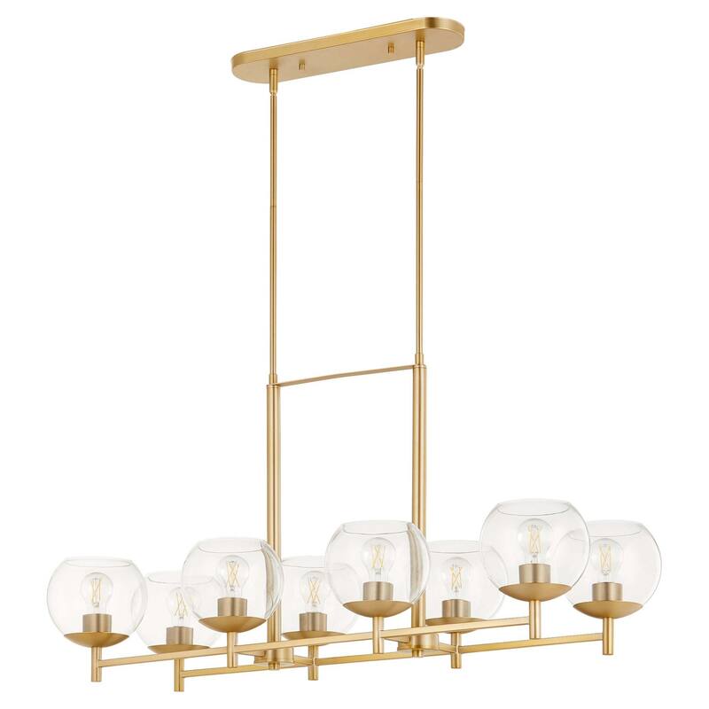 Quorum International 688-8 Lyon 8 Light 42" Wide Linear Chandelier - Aged Brass