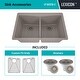 preview thumbnail 36 of 36, Lexicon Platinum Quartz 33 Inch Double Equal Bowl Undermount Kitchen Sink with Bottom Grids and Strainers , Disposal Flange