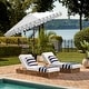 preview thumbnail 12 of 18, SAFAVIEH Valance 9-Foot Outdoor UV Resistant Round Crank Tilt Patio Umbrella