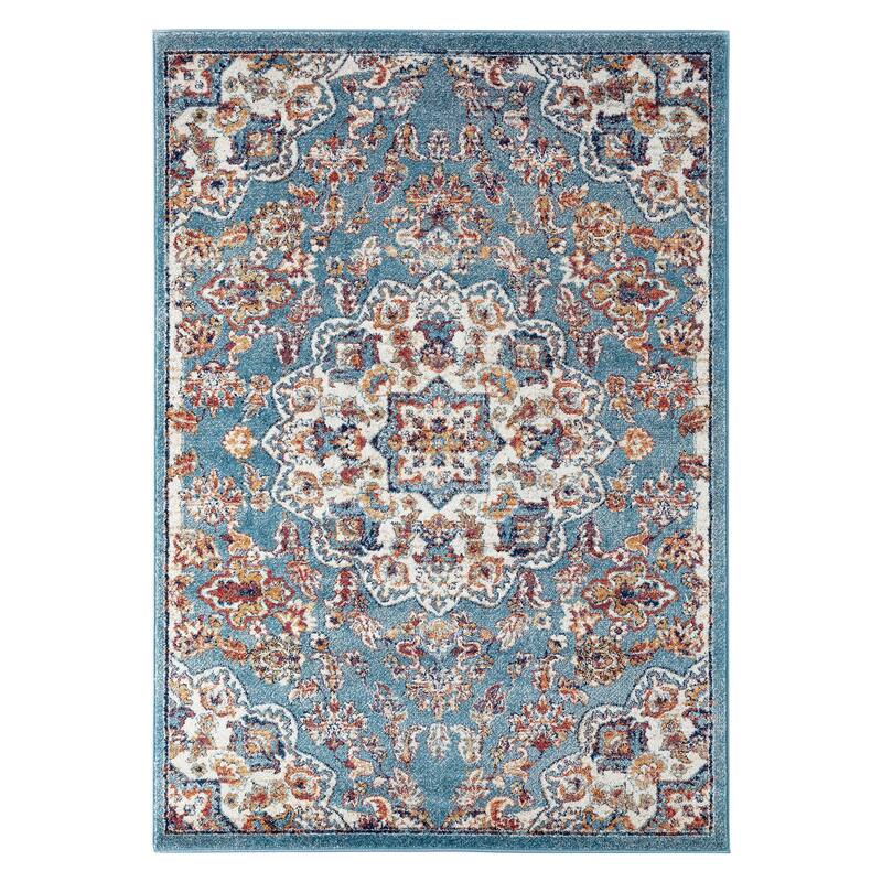 Aurelia Lyni Blue Medallion Area Rug - 5'1" x 7'6"